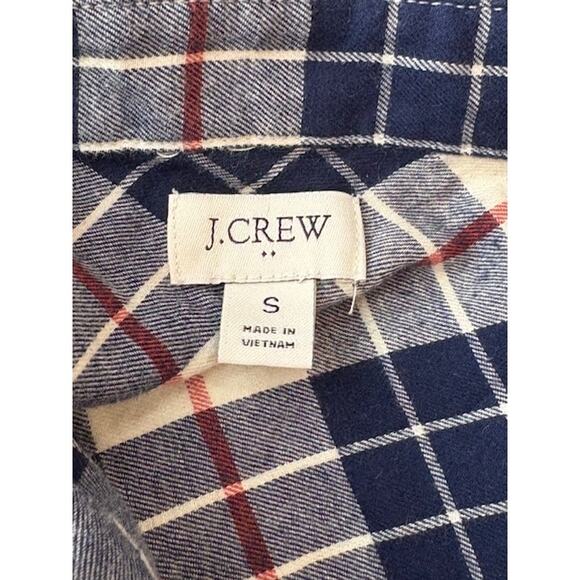 J. Crew Plaid Fitted Flannel Shirt in Blue and Red – Size Small - Picture 7 of 8